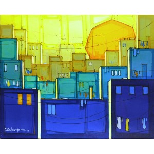 Salman Farooqi, 24 x 30 Inchc, Acrylic on Canvas, Cityscape Painting-AC-SF-079